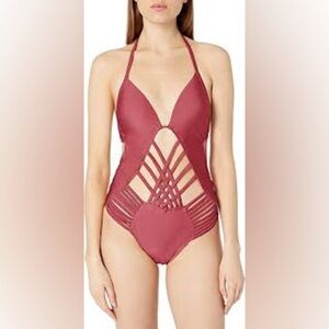 Kenneth Cole Women's Standard Stappy Push Up Mio One Piece Swimsuit size small